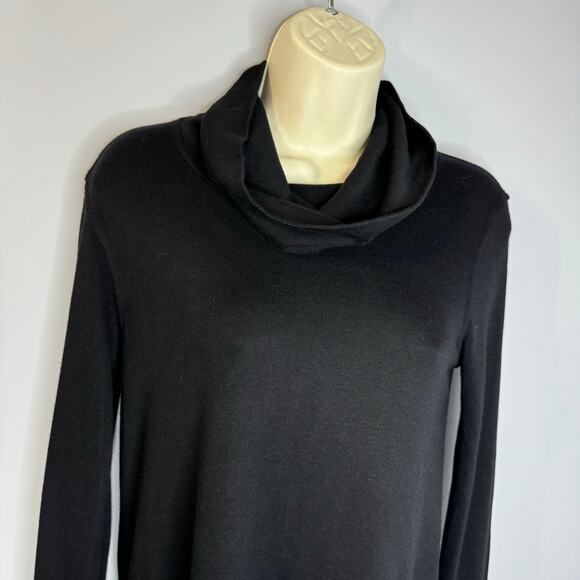 Transit Par Such Cowl-Neck Knit Tunic Sweater Top Black Large - Picture 2 of 11